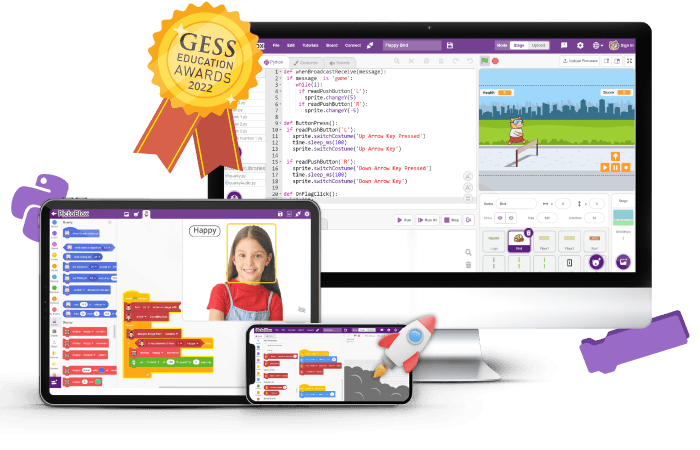 PictoBlox: Block coding and Python programming Software for kids to learn AI, coding and robotics, compatible with multiple device and platforms, available in multi language